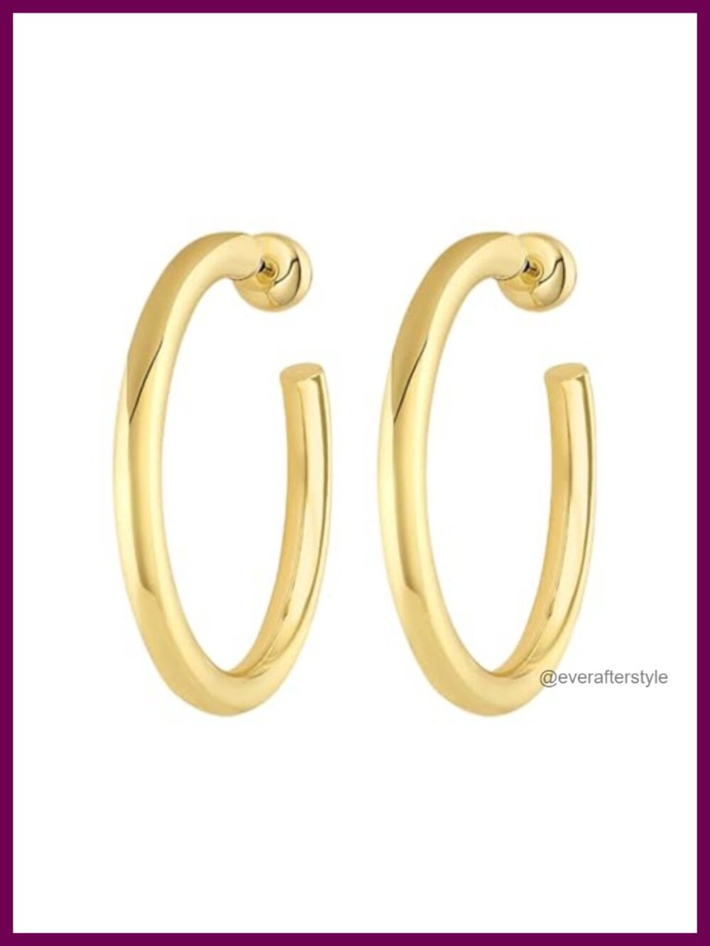 14K Gold Plated Hoop Earrings with Gift Box and Jewelry Bag